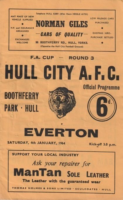 Hull City v Everton  04-Jan-1964