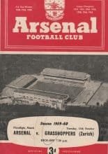 Arsenal v Grasshoppers Zurich  13-Oct-1959