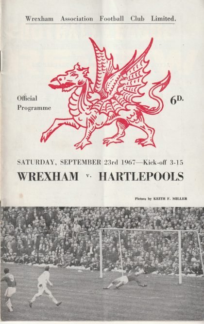 Wrexham v Hartlepools United 23-Sep-1967