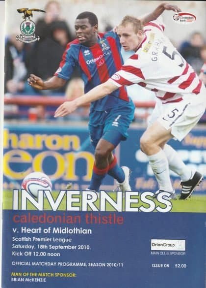 Inverness Caledonian Thistle v Heart of Midlothian  18-Sep-2010