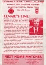 Charlton Athletic v Ipswich Town   20-Aug-1984