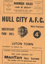 Hull City v Luton Town  21-Mar-1964