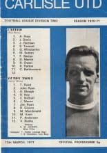 Carlisle United v Luton Town  13-Mar-1971