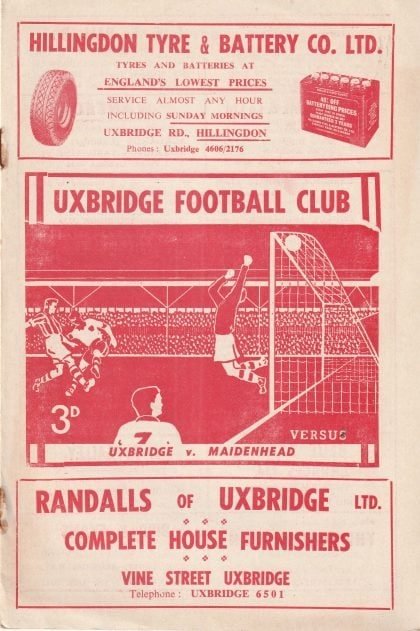 Uxbridge v Maidenhead United   25-Apr-1957