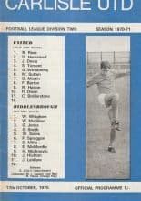 Carlisle United v Middlesbrough 17-Oct-1970