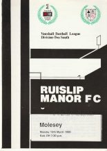 Ruislip Manor v Molesey  12-Mar-1990