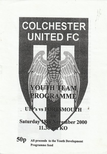 Colchester United Youth v Portsmouth Youth  18-Nov-2000