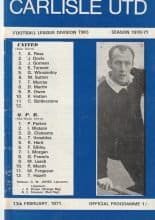 Carlisle United v Queens Park Rangers   13-Feb-1971
