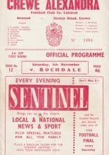 Crewe Alexandra v Rochdale 05-Nov-1961