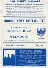 Bedford Town v Weymouth   23-Nov-1968