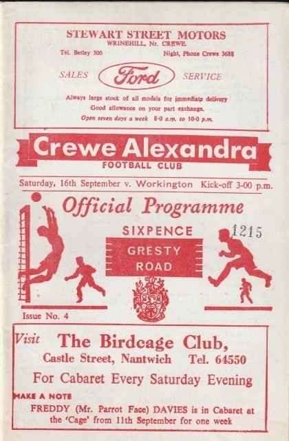 Crewe Alexandra v Workington 16-Sep-1967
