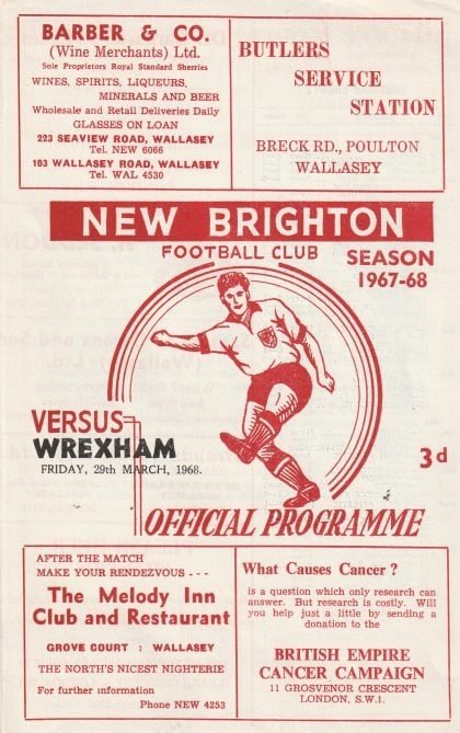 New Brighton v Wrexham Reserves 29-Mar-1968