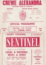 Crewe Alexandra v York City 21-Jan-1961