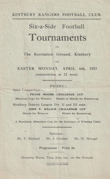 Kintbury Rangers six-a-side Football Tournament  1953