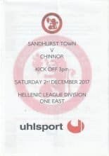 Sandhurst Town v Chinnor  02-Dec-2017