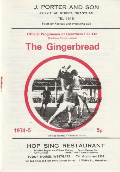 Grantham Town v Dartford   14-Dec-1974