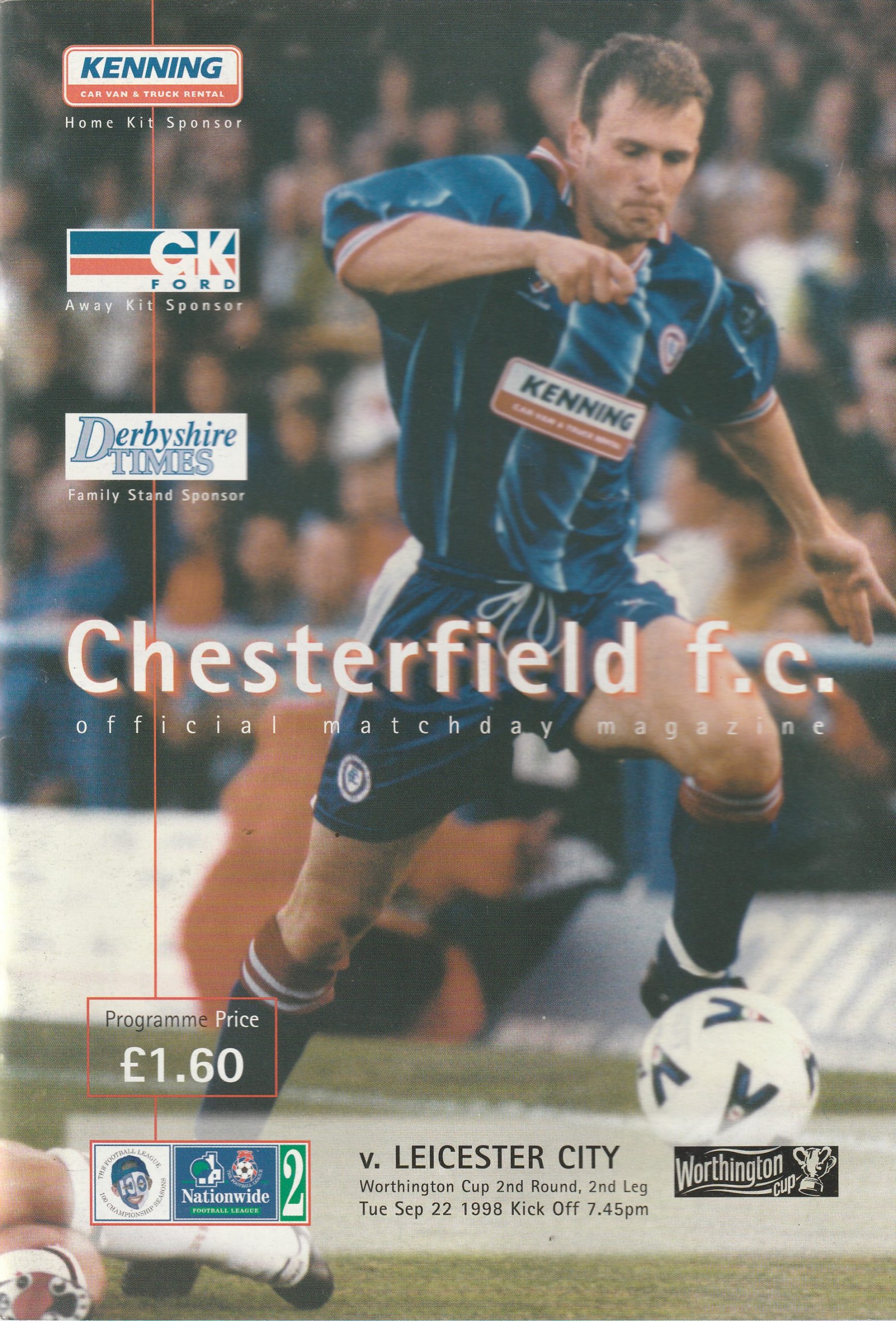 Chesterfield v Leicester City 22-Sep-1998 - ProgrammeCollector.Net