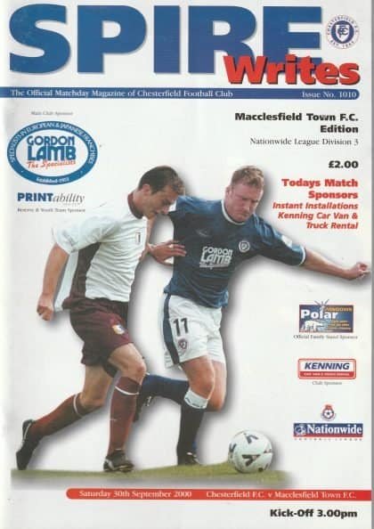 Chesterfield v Macclesfield Town 30-Sep-2000