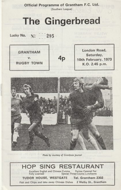 Grantham Town v Rugby Town  10-Feb-1973