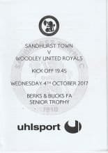 Sandhurst Town v Woodley United Royals  04-Oct-2017