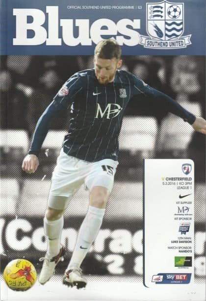 Southend United v Chesterfield  05-Mar-2016