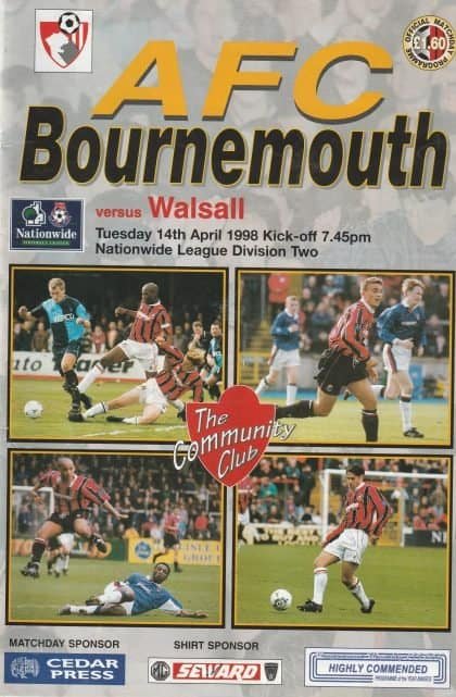 AFC Bournemouth v Walsall  14-Apr-1998