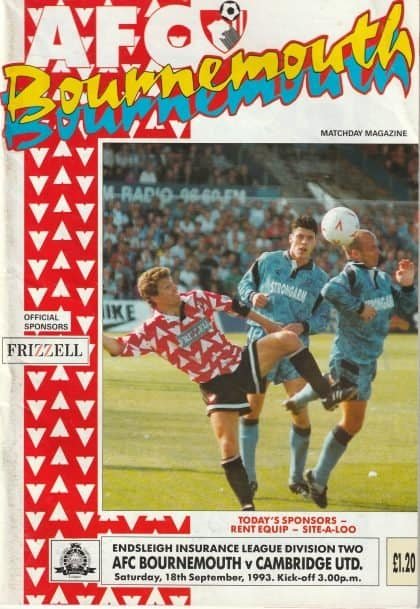 AFC Bournemouth v Cambridge United   18-Sep-1993