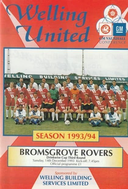 Welling United v Bromsgrove Rovers  14-Dec-1993