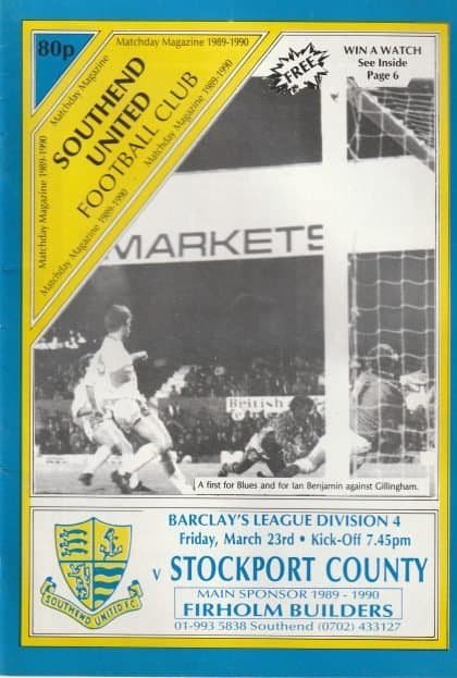 Southend United v Stockport County 23-Mar-1990