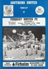Southend United v Torquay United 31-Oct-1986