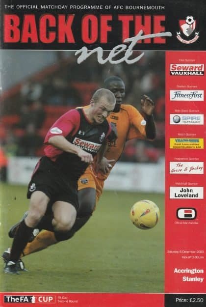 AFC Bournemouth v Accrington Stanley  06-Dec-2003