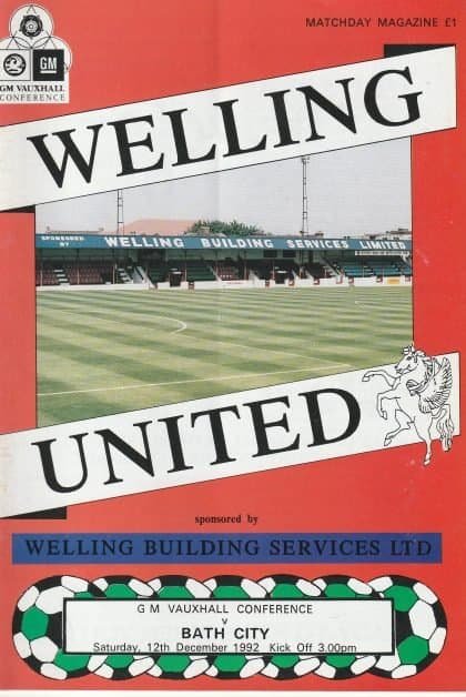 Welling United v Bath City 12-Dec-1992