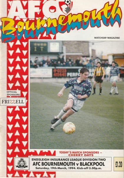 AFC Bournemouth v Blackpool  19-Mar-1994