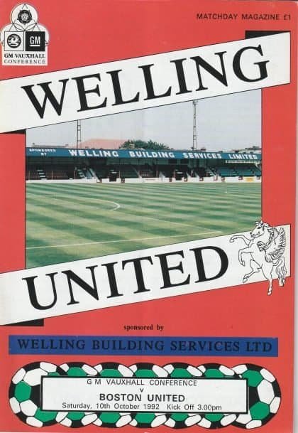 Welling United v Boston United 10-Oct-1992