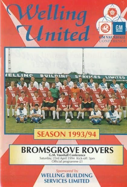 Welling United v Bromsgrove Rovers  23-Apr-1994