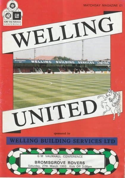 Welling United v Bromsgrove Rovers  27-Mar-1993