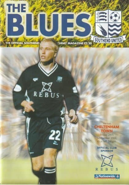 Southend United v Cheltenham Town 28-Sep-2001