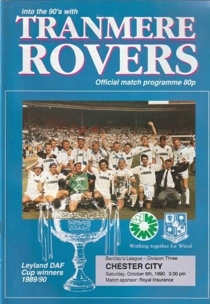 Tranmere Rovers v Chester City  06-Oct-1990