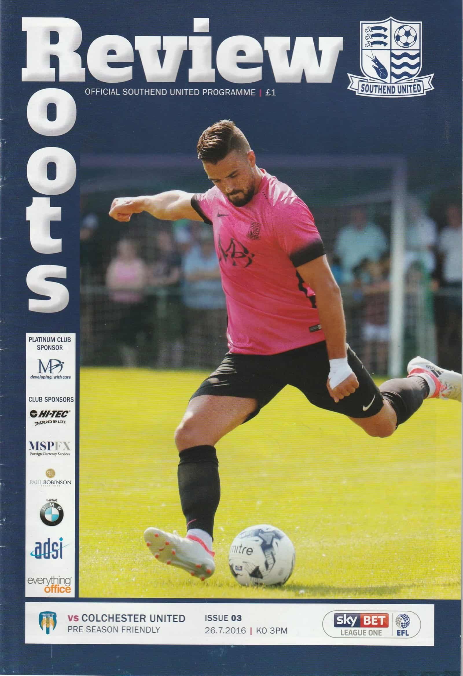 Southend United v Colchester United 26-Jul-2016