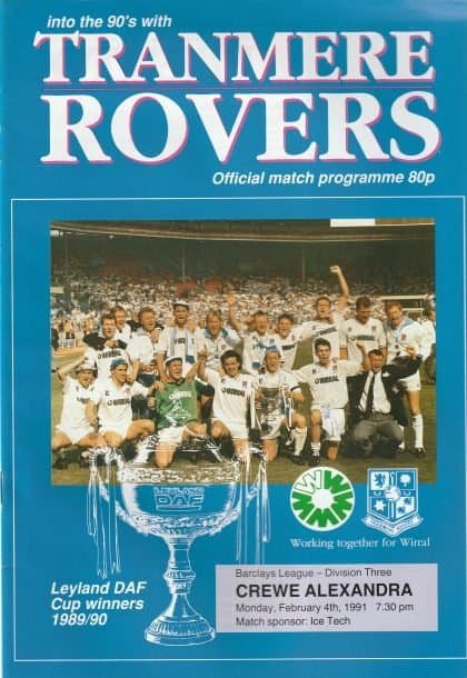 Tranmere Rovers v Crewe Alexandra 04-Feb-1991