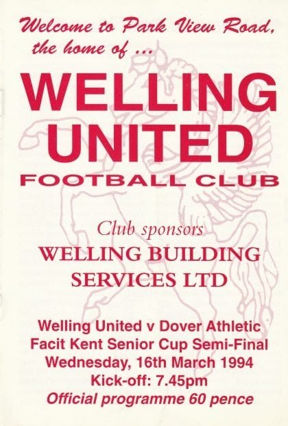 Welling United v Dover Athletic  16-Mar-1994