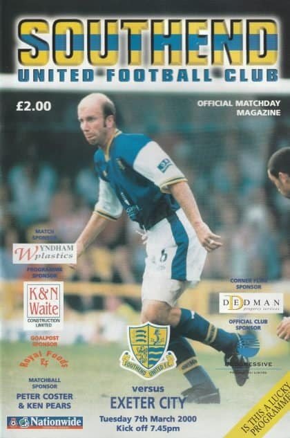Southend United v Exeter City  07-Mar-2000