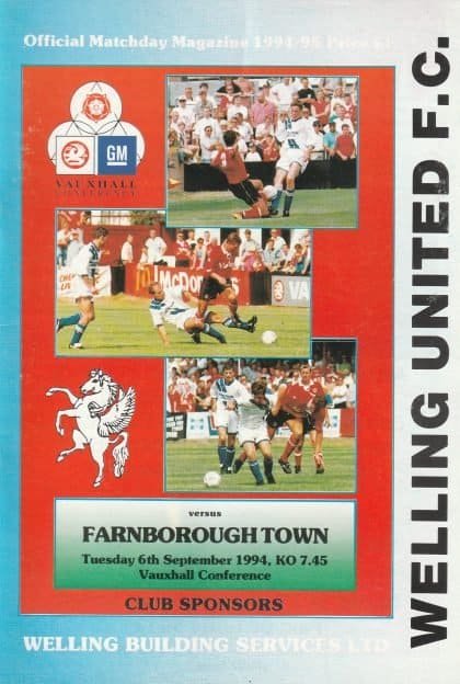 Welling United v Farnborough Town  06-Sep-1994