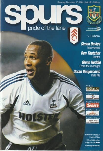 Tottenham Hotspur v Fulham 15-Dec-2001
