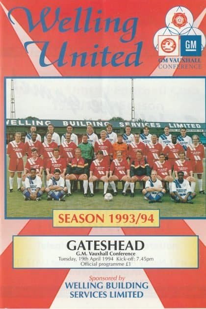 Welling United v Gateshead  19-Apr-1994