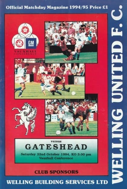 Welling United v Gateshead  22-Oct-1994