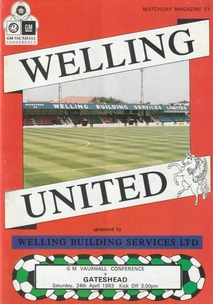 Welling United v Gateshead  24-Apr-1993