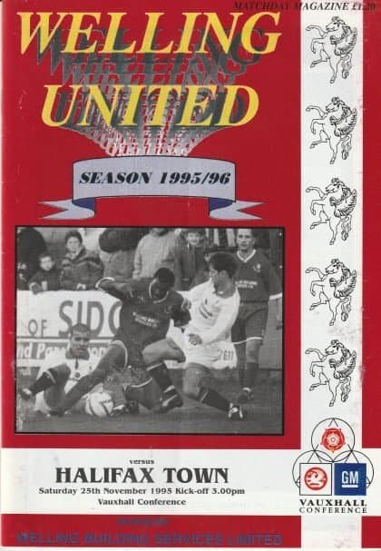 Welling United v Halifax Town  25-Nov-1995