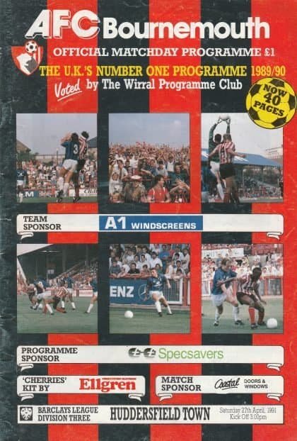 AFC Bournemouth v Huddersfield Town  27-Apr-1991