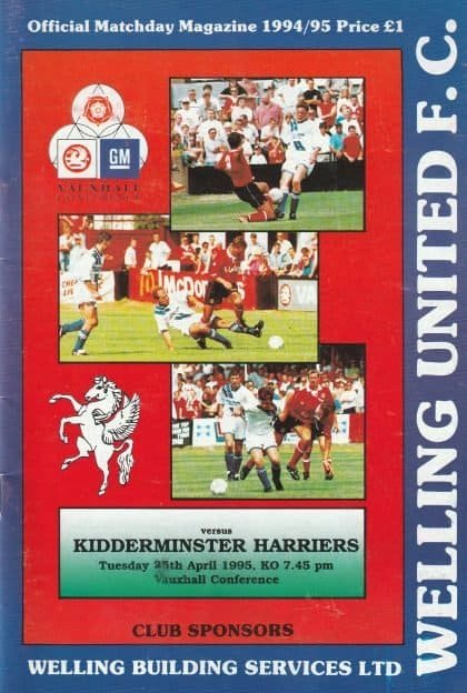 Welling United v Kidderminster Harriers  25-Apr-1995